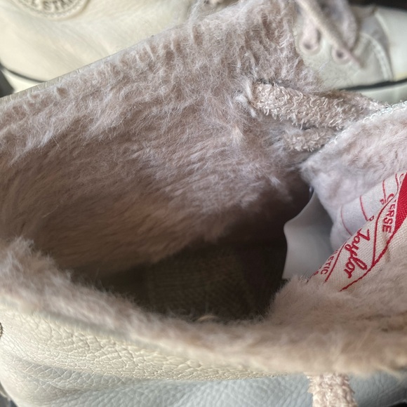 Run Star Hike 169550C Unisex  Beige Leather Sherpa Chuck Taylor Hi-Rise 6.5M 8W - Picture 10 of 11